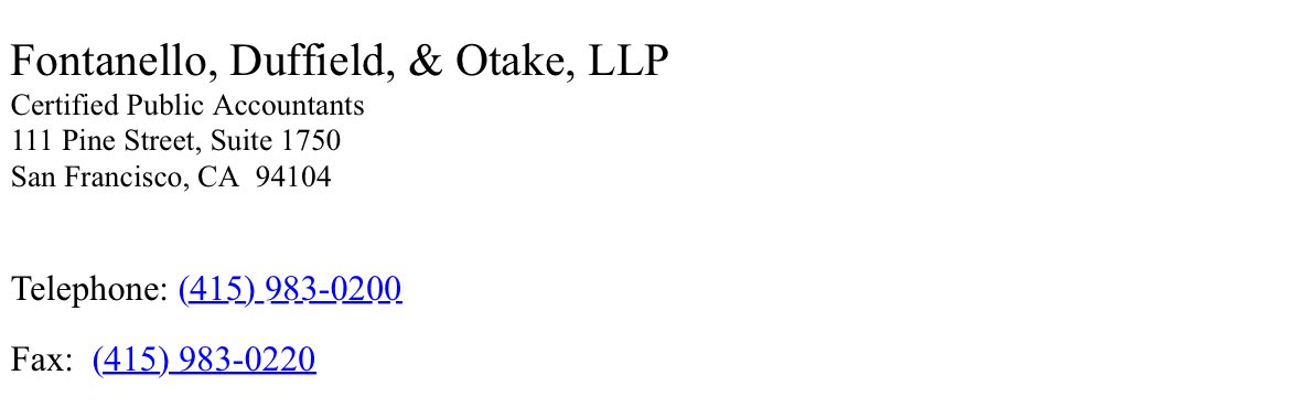 DarioCpx's tweet image. OpenAI is audited by Fontanello, Duffield &amp;amp; Otake and this is their whole website (no joke, feel free to check it out)