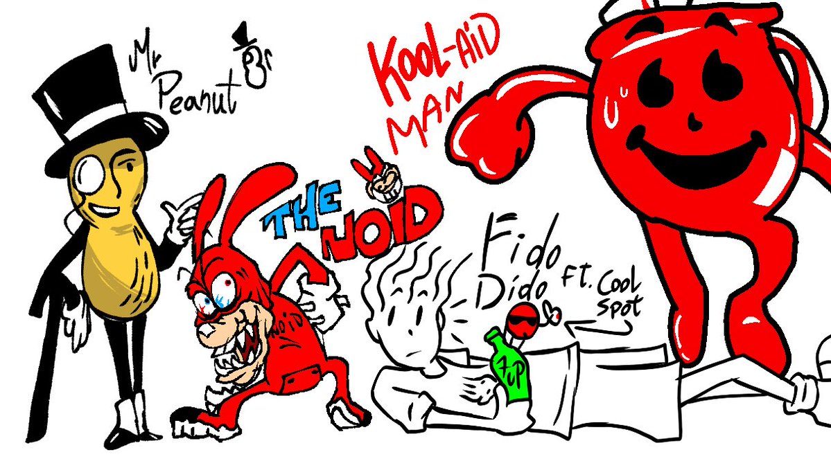 santigamer463x's tweet image. Mascot for consumable products
#MrPeanut #TheNoid #FidoDido #KoolAidMan
