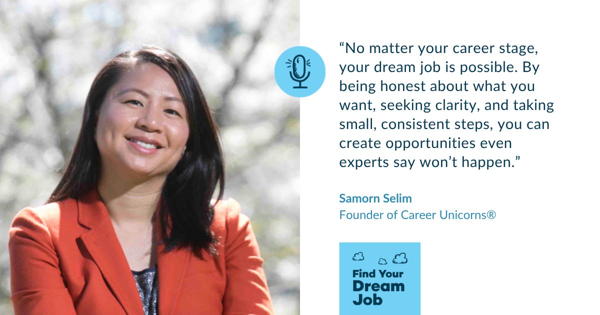 Job searching can be overwhelming. On this week’s episode of the "Find Your Dream Job" #CareerPodcast, my guest <a href="/SamornSelim/">Samorn Selim</a> shares how small, realistic daily steps can help you make progress without running yourself into the ground. 🎧 ow.ly/wPHO50XsvwV