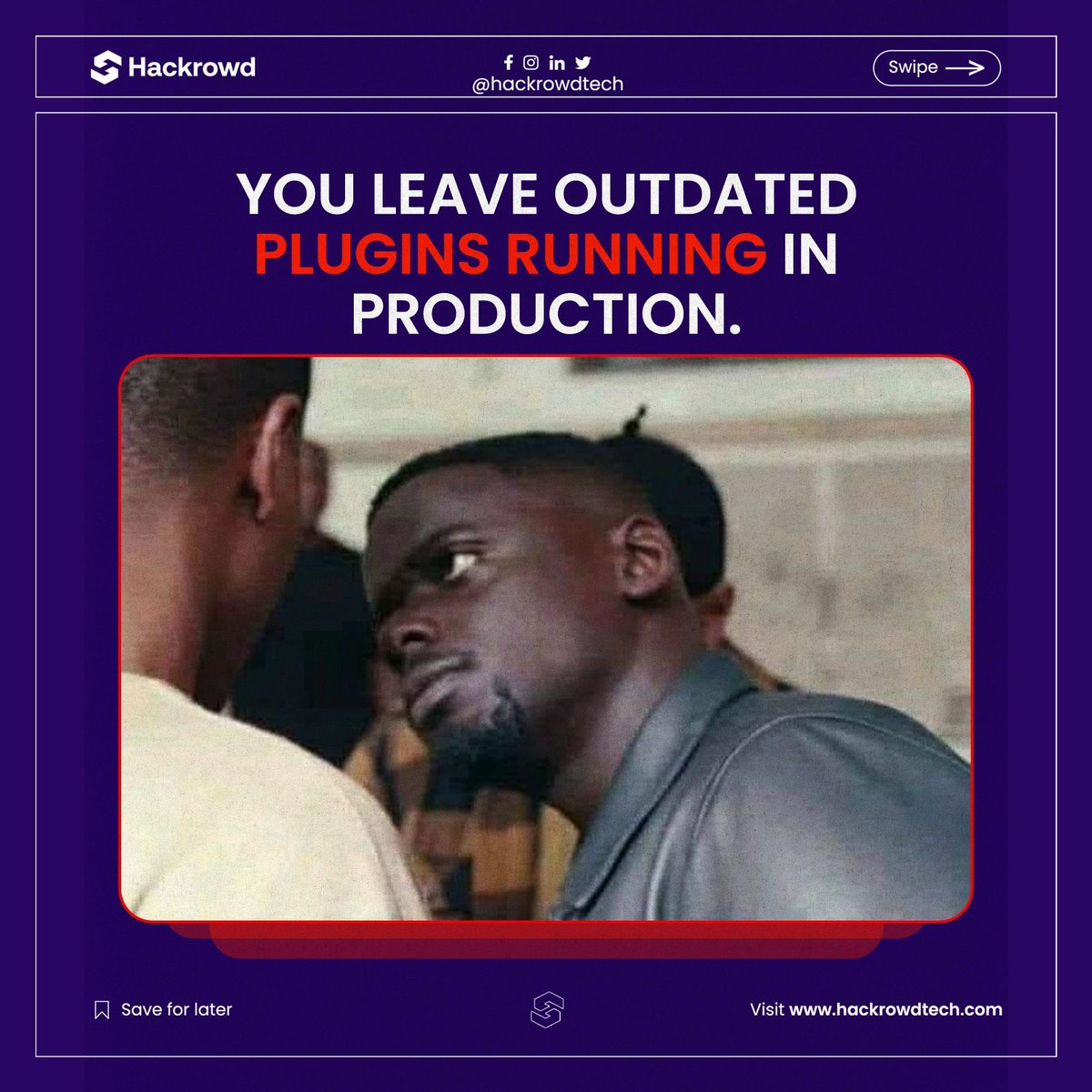 hackrowdtech's tweet image. Outdated plugins in production?
That’s exactly how vulnerabilities enter quietly. 👀

Update early, patch fast, sleep well. 😅

#InfoSec #SecureCoding #HackrowdTech