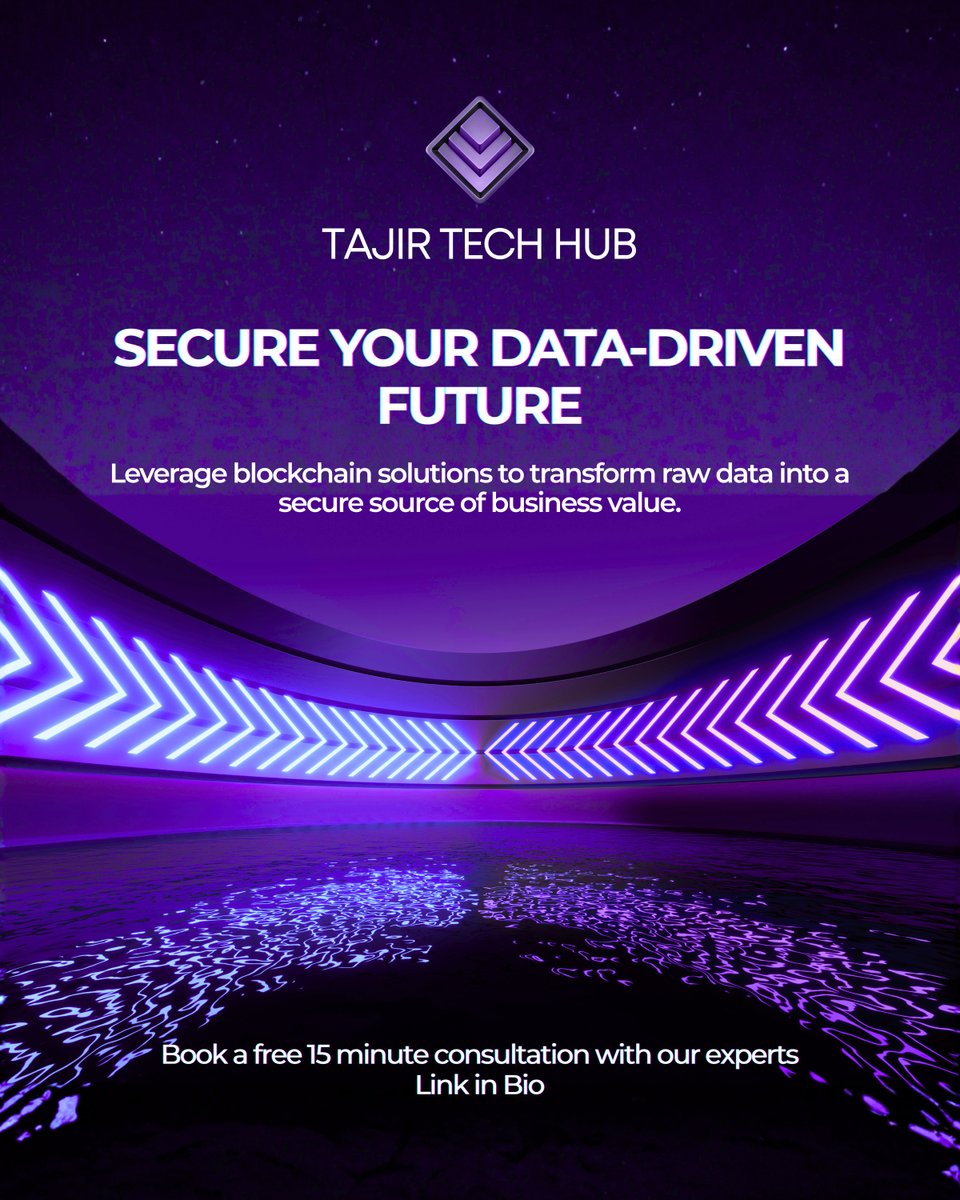 TajirTechHub's tweet image. Secure, verifiable, and transparent, the data-driven future starts here. 

Visit us to explore the future tajirtechhub.com

#DataSecurity #Transparency #Web3Solutions #TajirTechHub #Decentralization #Machinelearning #Web3 #Technology #Fintech