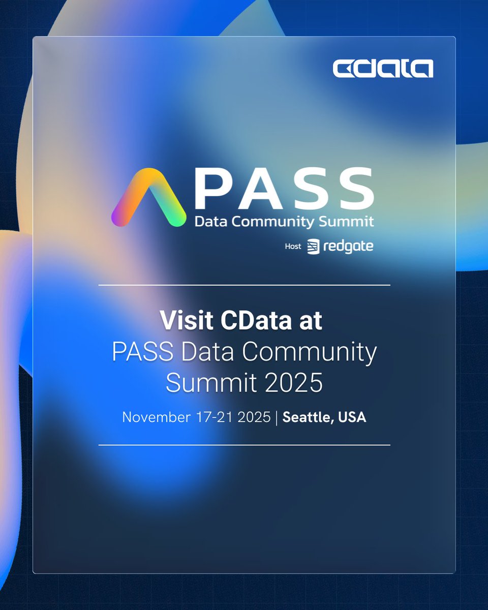 DayalBipin's tweet image. Your AI doesn’t need more data. It needs controlled data. 

Stop by @PASSDataSummit booth 510 to see how @CDataSoftware&apos;s Connect AI makes every query secure, auditable &amp;amp; real-time. 💥 Governed. Semantic. Live.