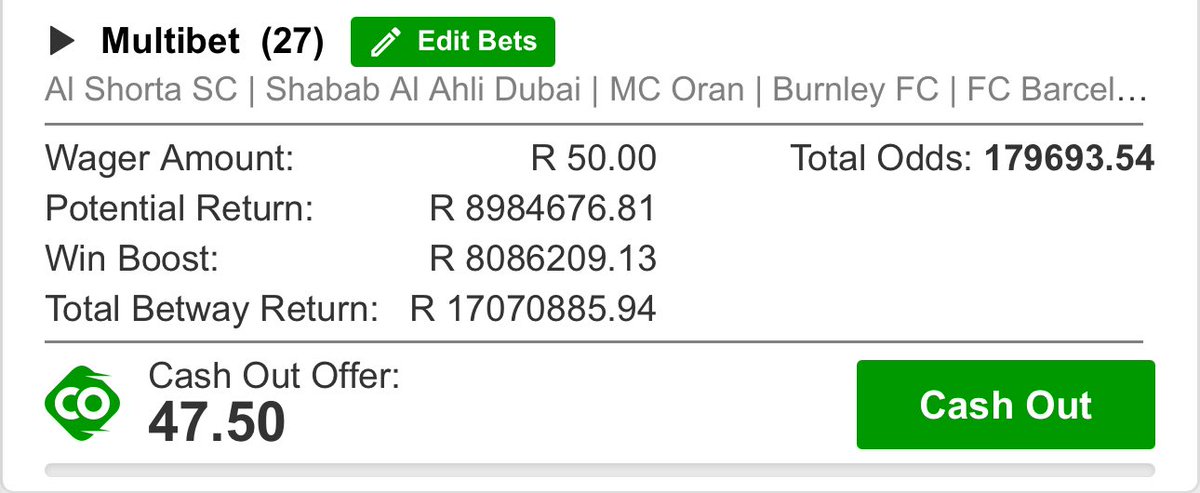 TheChildProTips's tweet image. 179k odds 

betway.co.za/bookabet/BW225…

Betway code - BW22534D08

Good luck