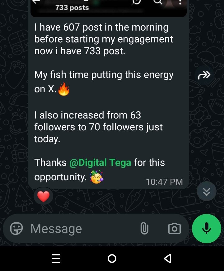 DigitalTeg35543's tweet image. I started dropping contents consistently on X with just a 100 followers on Sept 1st 2025!!

Currently at 638 followers 😩

This is because of consistency, discipline and intense dedication🔥

Now,I have decided within me to carry some people along and these are the RESULTS…