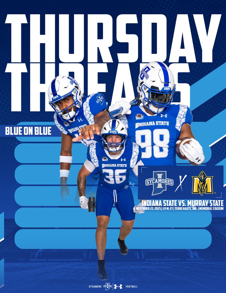 #ThursdayThreads

It's an All-Blue game for the Sycamores for #SeniorDay

#MarchOn | #LeaveNoDoubt