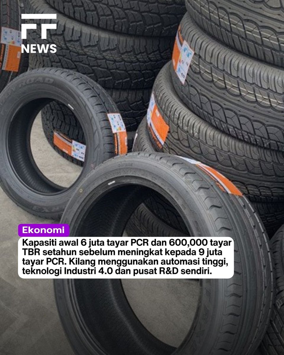 financialfaizn's tweet photo. ALOR SETAR – Prinx Tire labur RM2.6b di Kedah Rubber City. Operasi sasaran Q1 2027, kapasiti 6 juta PCR + 600k TBR setahun, naik ke 9 juta PCR. Cipta 1,056 kerja, dorong PKS. KRC diperkukuh sebagai hab getah ASEAN.

📌 Sumber: Berita Harian
Artikel penuh
https://t.co/Bgc5N5E5wF https://t.co/QZjA7Aymzo