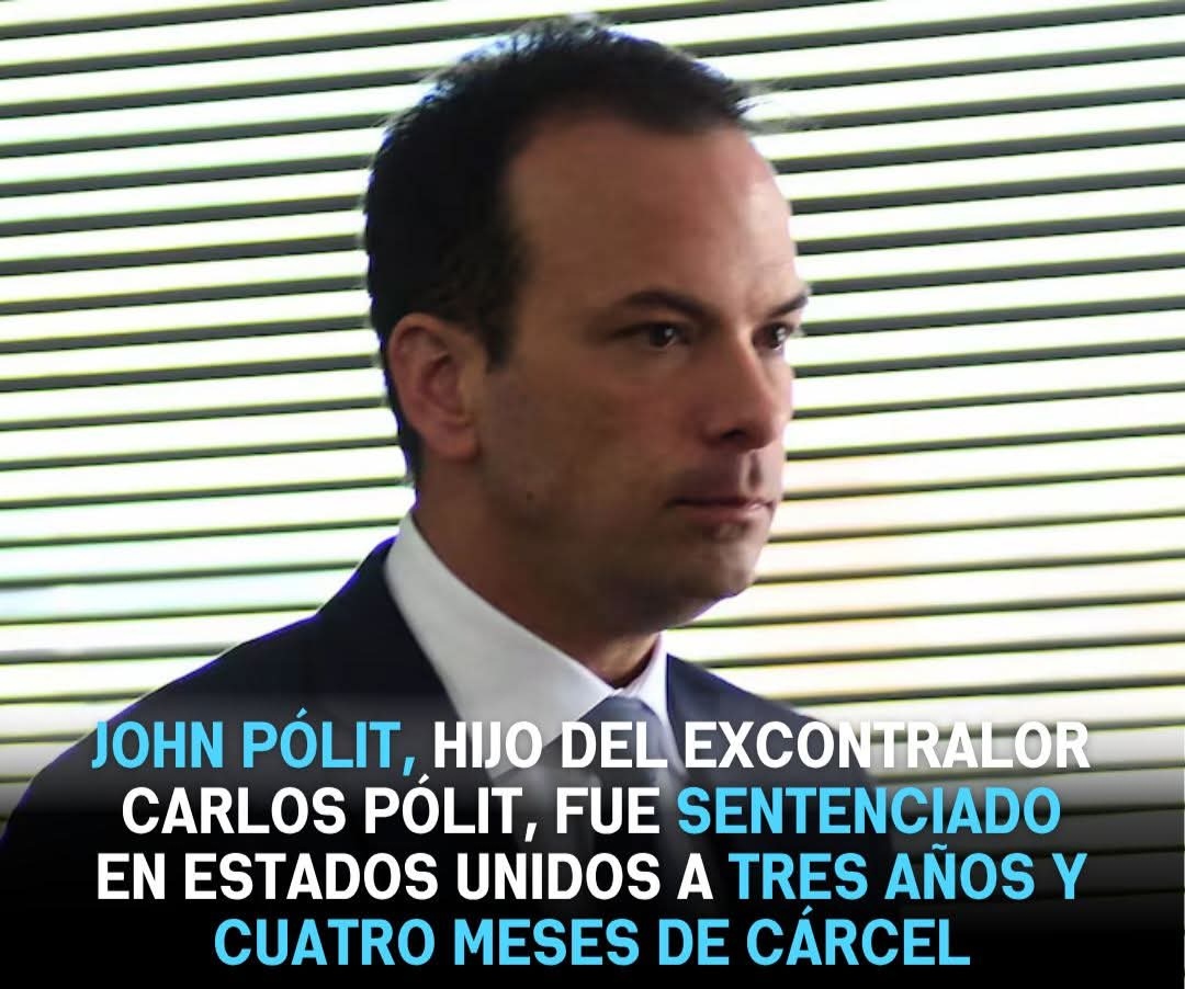 DejemosM's tweet image. #JohnPólit, hijo del excontralor de lujo #CarlosPólit del CORREÍSMO, fue sentenciado en USA a 40 meses de prisión X participar en el esquema de #LavadoDeActivos ligado a los sobornos de #ODEBRECHT.
Se declaró culpable, colaboró devolvió $ 16,5 millones, que hizo reducir su pena.