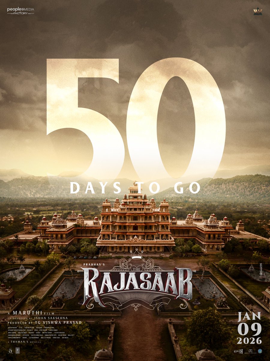 ivdsai's tweet image. The Raja Saab 👑 

50 Days to go... 

#JaiRebelStar #Prabhas #TheRajaSaab 🕺