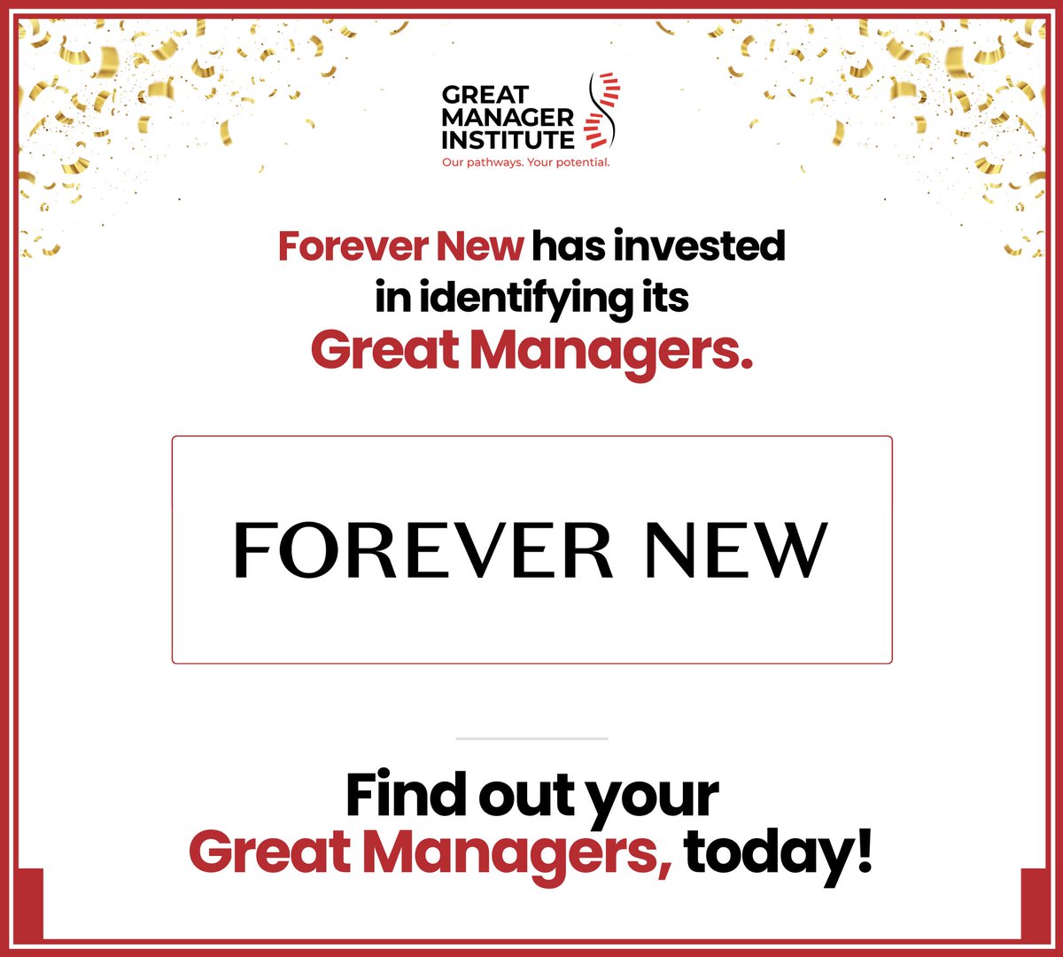 Celebrating <a href="/ForeverNew/">Forever New</a> and its Managers recognized as Great Managers To Work With®. 

Tapesh Goenka, Shilpa Pandita

#GreatManagerInstitute #GMTW
