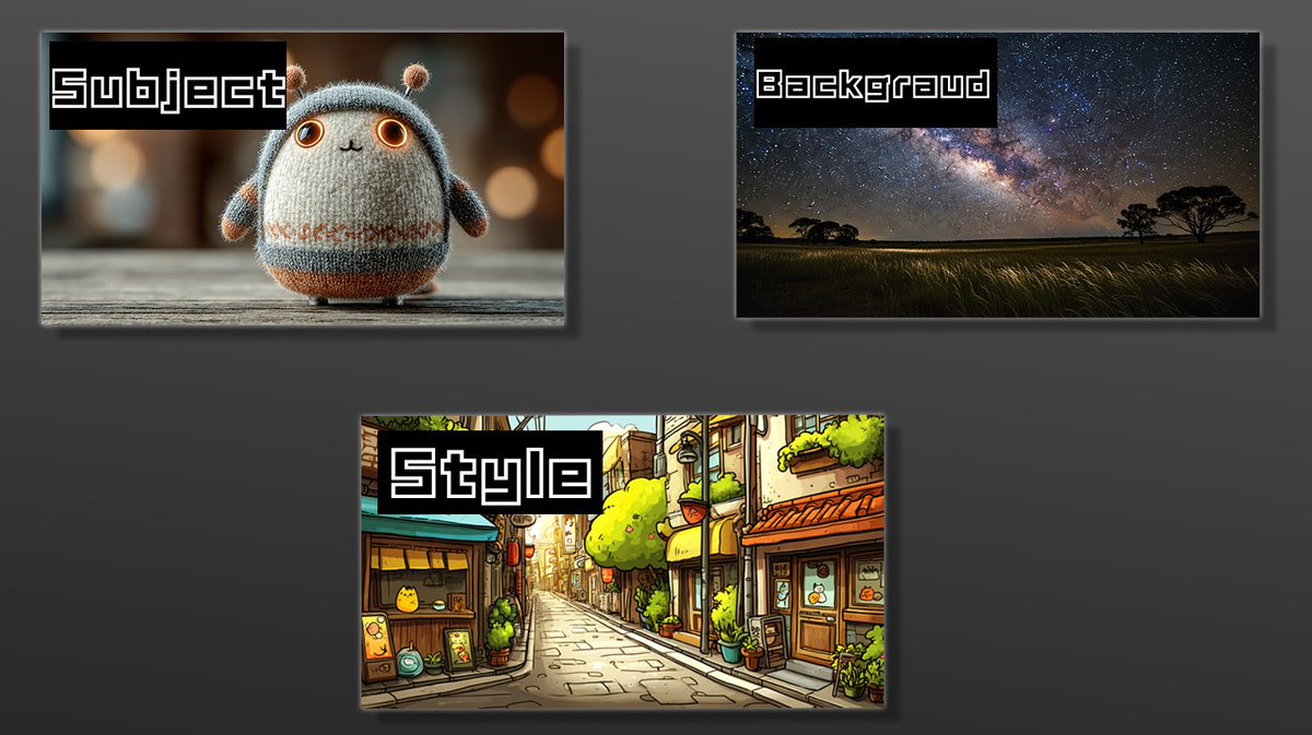 kamui_code_en's tweet image. 🔥New Release🔥
Bria Fibo Mashup now available in Kamuicode!
#kamuicode

Fuse 3 images to automatically generate new visuals

✅Key Points
・Specify subject/scene/style individually → 1024px high-quality output

Experience &quot;semantic fusion&quot; that goes beyond photo collage！🚀