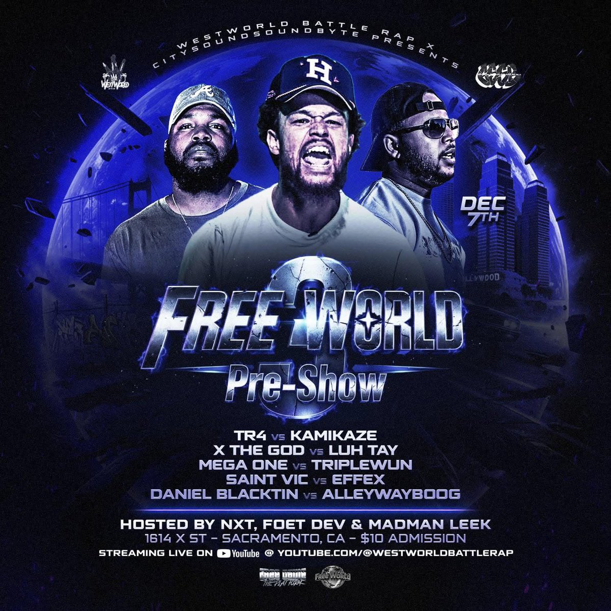 ZapperDay's tweet image. Don’t forget about the Free World Pre-Show! 

Free Live Stream 
Great Talent
And ima be there high as fuck 

We lit 😂💯