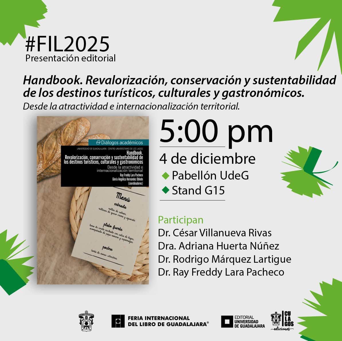 rayfreddy's tweet image. Aprovecho para invitarles a la presentación del #Handbook en la @FILGuadalajara el próximo 4 de diciembre 🗓 en el stand de @editorialUDG 📍a las 5pm⏰️ junto con @RodMarquezLarti @jesuisadriana @rayfreddy @CVillanuevaRI Invitad@s tod@s a escuchar el podcast y asistir a la #FIL