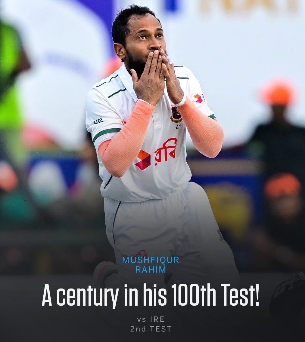 sportszoneebd's tweet image. শততম টেস্ট ম্যাচ সেঞ্চুরি দিয়েই রাঙালেন মুশফিকুর রহিম। 
#MusfiqurRahim #BANvsIRE