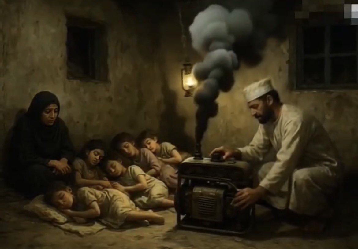 في يوم تُرفع فيه الأعلام، وتصرف فيه الملايين على الاحتفالات

كانت هناك عائلة كاملة تُغمض أعينها للمرة الأخيرة
لم يكن الرحيل اختيارًا، بل لأن الحياة ضاقت بهم حتى لم يجدوا كهرباء تنير ليلهم
الوطن الحقيقي ليس في المنصات ولا في
معارضات

فُوَرَبِّكَ لَنَسْلَنَّهُمْ أَجْمَعِين