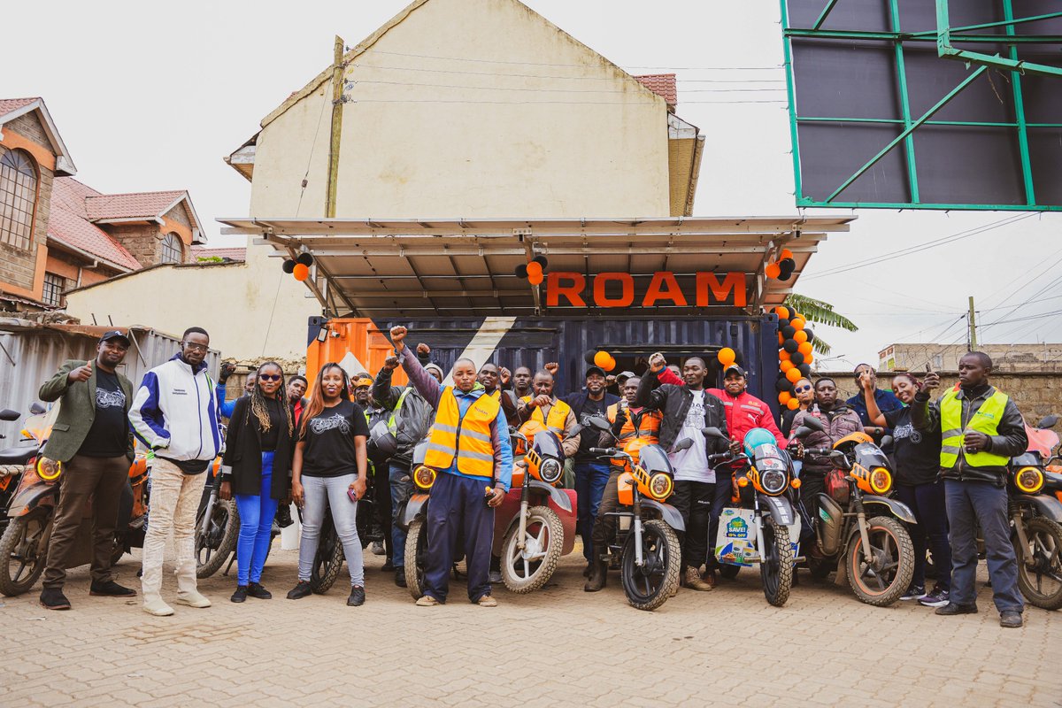 Roam has launched Nairobi's first universal "Roam Point" fast-charging station for light electric vehicles! 
This 6.6 kW DC charger adds 20km of range in 5 minutes. Compatible with all LEVs using open-charge standards and accessible 24/7 via M-Pesa or the Roam App.