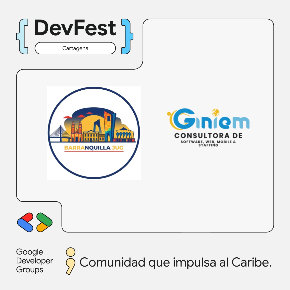 JUGBAQ's tweet image. 🚀 ¡Mi gente!
Desde Barranquilla JUG y junto a Giniem, estamos apoyando el GDG Cartagena – DevFest 2025 🔥
Un evento que impulsa la comunidad tech del Caribe 🇨🇴
Sigan a los parceros de GDG Cartagena 👉 instagram.com/gdg.cartagena/

#DevFest #GDGCartagena #ComunidadesTech #CaribeTech