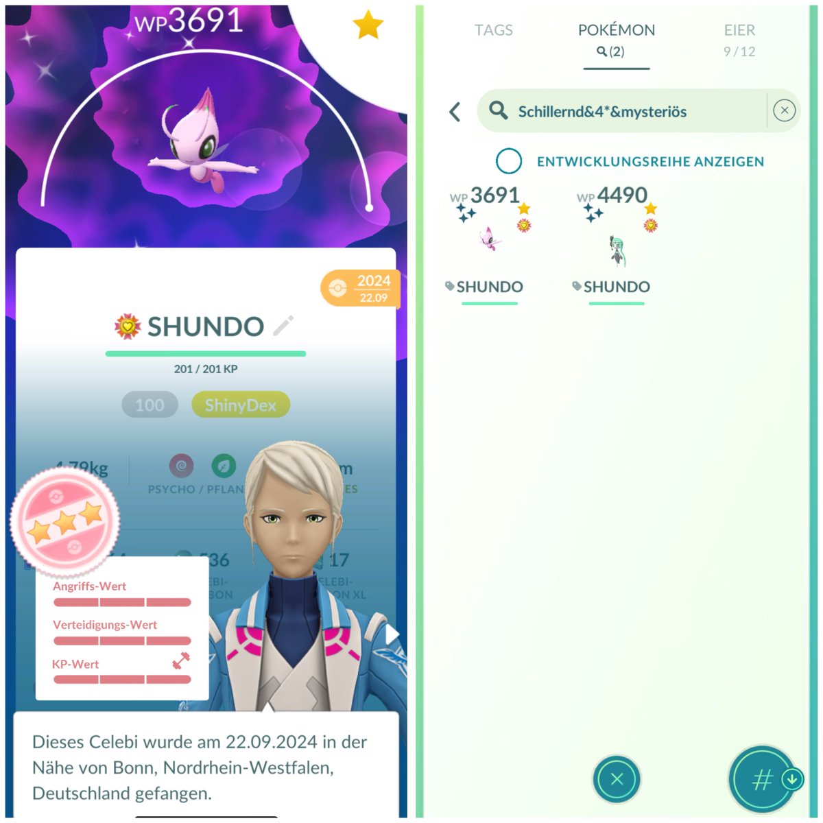 Hyper Training is over and now I have a Shundo Celebi. 😊 That makes two mythical Shundos. 💯✨