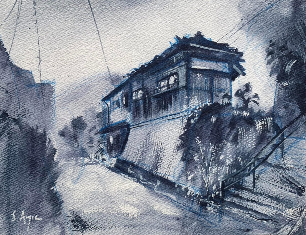 Sketch of Chris Irwin’s beautiful old house perched at the foot of Yoshida Hill in Kyoto
#kyoto #pleinair #watercolor