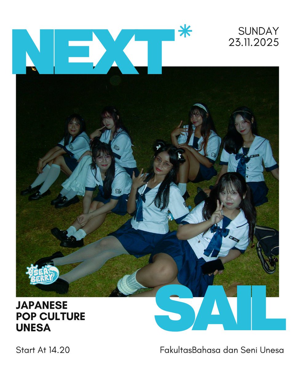 seaberryidol's tweet photo. Dear Seanation,
Our next sail destination will be @.jpcunesa โจ
Check out the schedule!
Date : Sunday, 23 November 2025
Perform : 14.20
Direct selling : 15.00 - 18.00
Location : Fakultas Bahasa dan Seni Unesa Lidah
HTM : IDR 35.000
#SEAYOU
#SEAisComing ๐ https://t.co/abMV4LJhX5