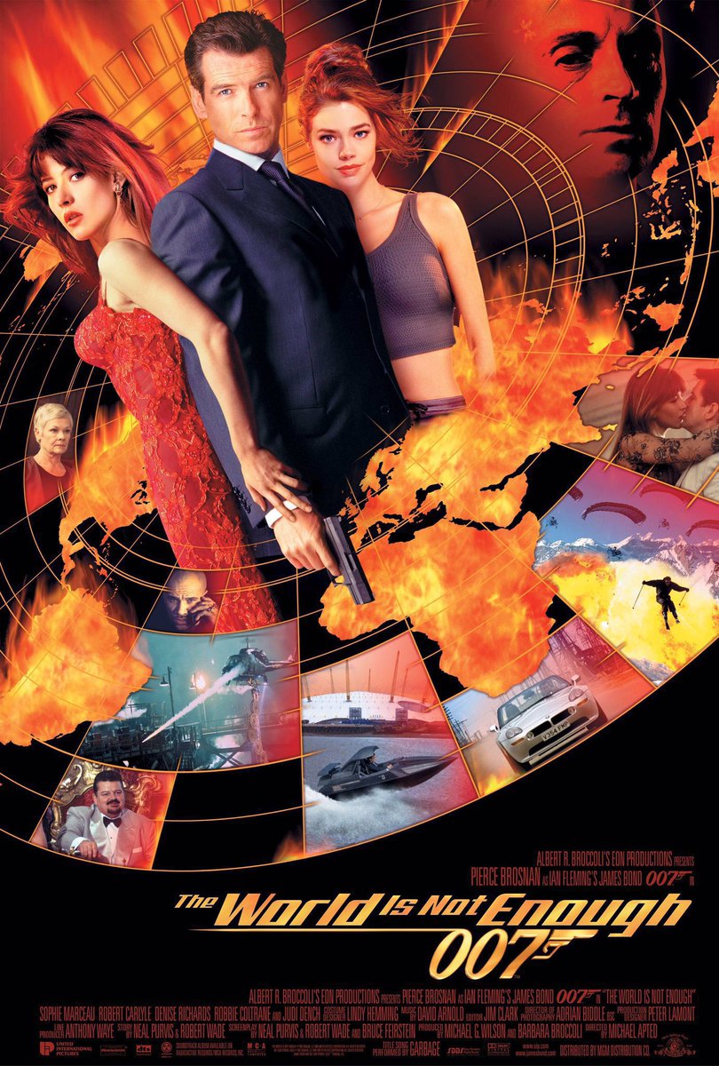 FilmNewsNos's tweet photo. 🎬MOVIE HISTORY: 26 years ago today, November 19, 1999 the movie ‘The World Is Not Enough’ opened in theaters!

#PierceBrosnan #SophieMarceau #RobertCarlyle #DeniseRichards #RobbieColtrane #JudiDench #DesmondLlewelyn #JohnCleese #SamanthaBond #ColinSalmon #MichaelApted #JamesBond https://t.co/CKh3ZgSXuR
