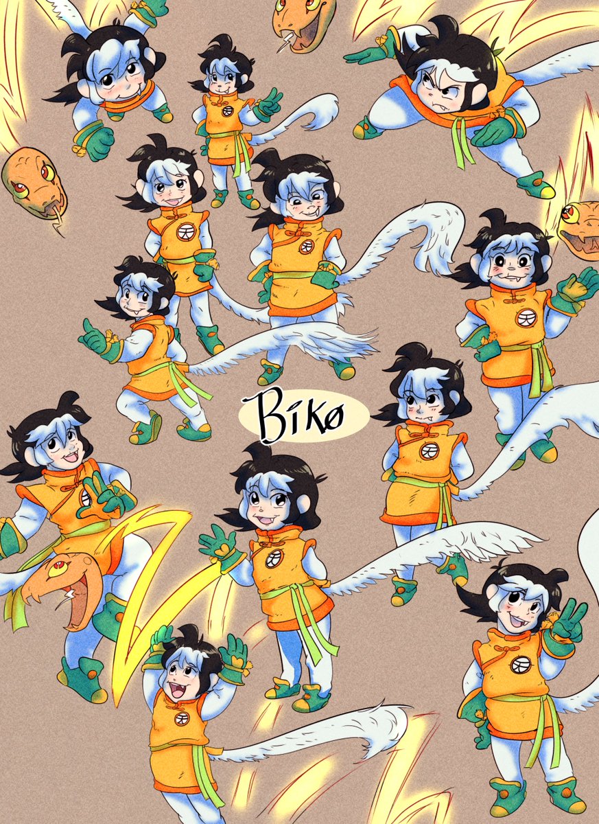 pencilforge's tweet image. colored a sketchbook page of my Dragonball Character, Biko and her signature move, the Massamamba