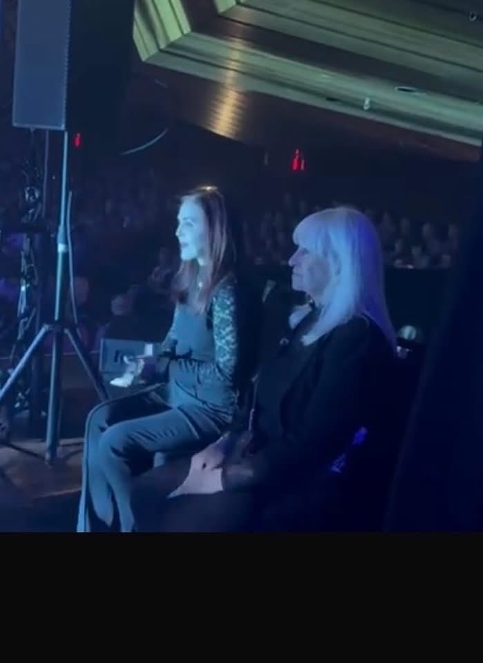 Priscilla Presley watched part of the Christchurch show before her one started.