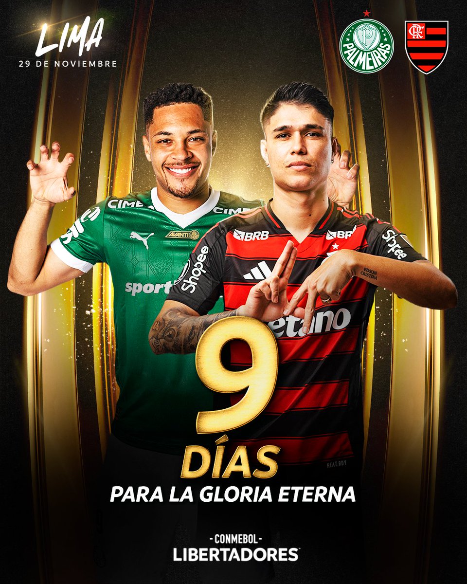 🏆⌛️ ¡Solo restan 9⃣ días para conocer al nuevo tetracampeón de la CONMEBOL #Libertadores!

#GloriaEterna