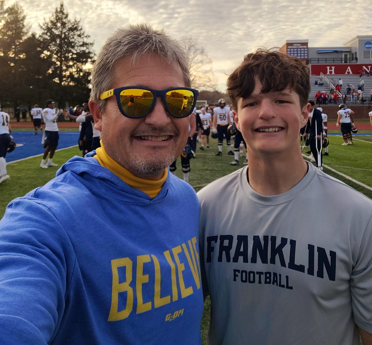 acton_jon's tweet image. Dude #1 never saw me coach b4.  Getting to share the un-retirement with both my boys has been special beyond words! #GrizzFootball #FranklinCollege