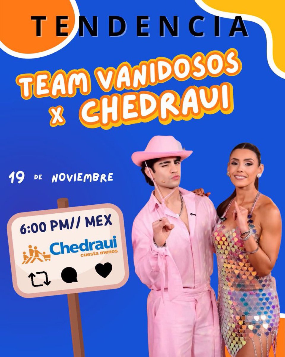 Las chicas del Team MAR estarán haciendo una tendencia para nuestro dúo vanidoso fav, Mar y Aaron &lt;3  

Usarán la siguiente frase, den RT mientras seguimos votando por los TU AWARDS: 

TEAM VANIDOSOS X CHEDRAUI