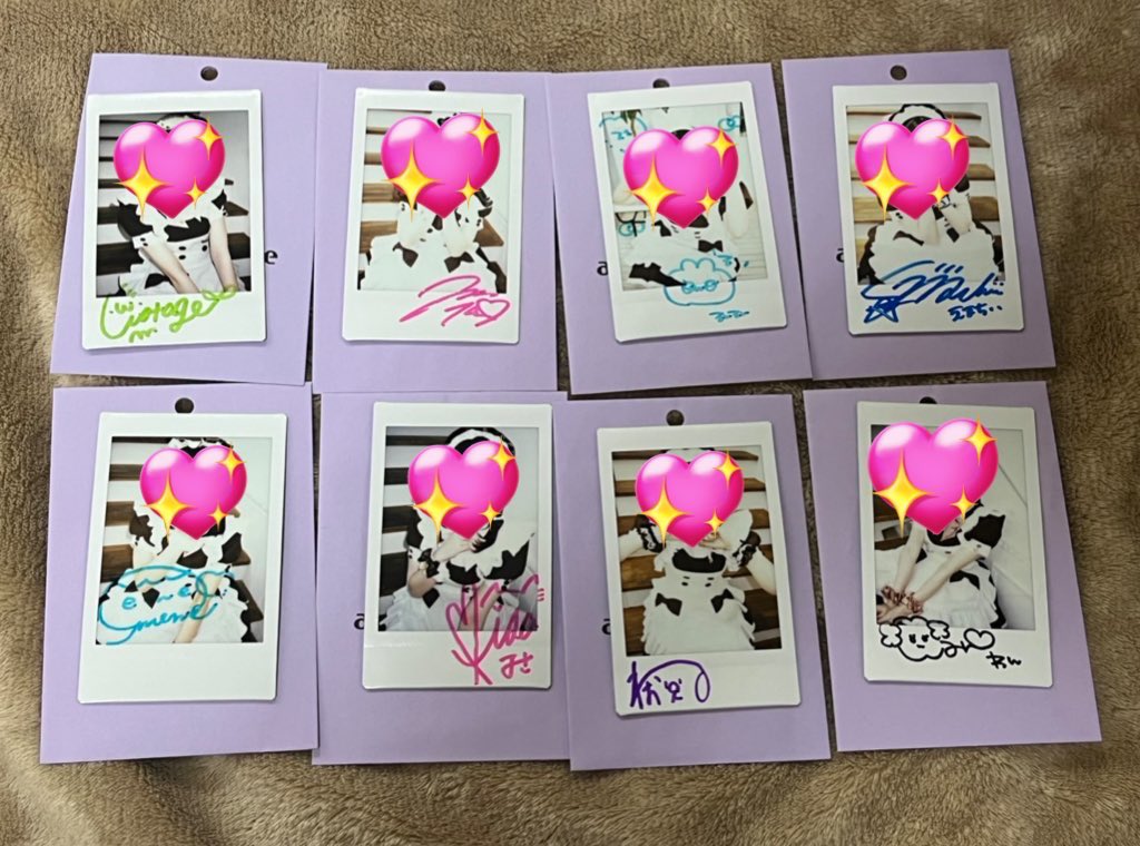 あっとほぉーむカフェ あっと ブロマイド ソロチェキくじ 21周年 交換 譲渡

譲 わん えまちぃ おめめ みさ めめた るんるん わおん わたげ

求 同種おんぷ＞異種おんぷまたは🍬

友人分です。同種交換最優先。異種または🍬希望の方はDMたでご連絡ください。同種交換決まるまでお返事お待たせします。