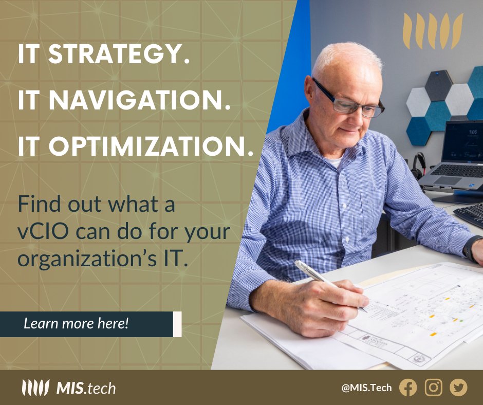 solutions_mis's tweet image. 💡 Managing technology shouldn’t feel overwhelming. With MIS Solutions’ **Virtual CIO (vCIO)** service, you get expert guidance to align IT with your business goals- without the cost of a full-time executive.

👉 

 #ITManagement #ManagedITServices