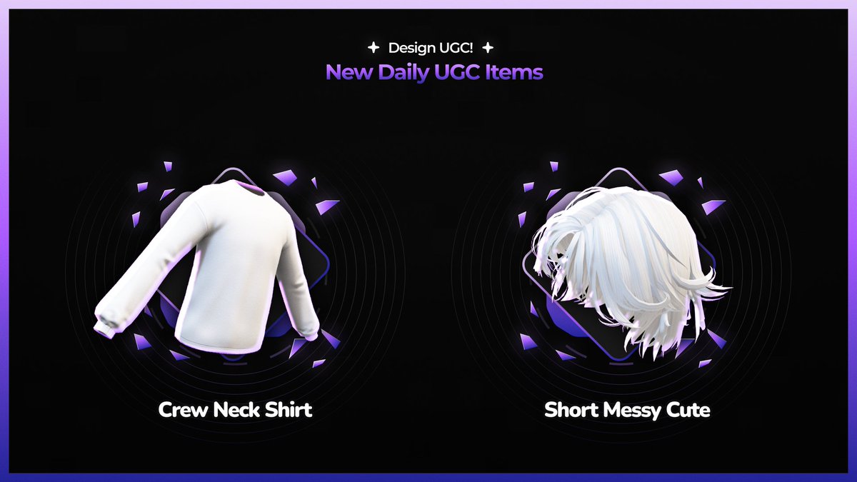 Get excited for the first masc hair to land in Design UGC! 🔥🎊 

Make your own Short Messy hair and Crew Neck Shirt in the experience
roblox.com/games/92883716…

Don't forget, NEW MESHES EVERY. DAY. 🙌 Follow for more updates and drop your item suggestions below 👇👇

#Roblox