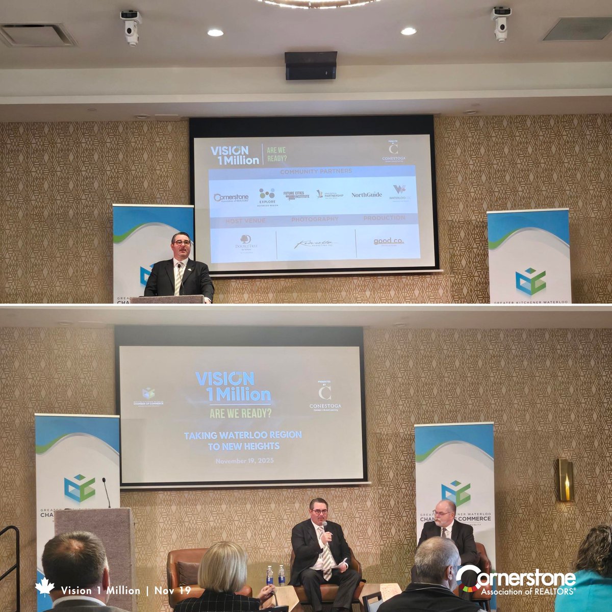 Bill Duce, Cornerstone's CEO, spoke with <a href="/IanMcLeanKW/">Ian McLean</a> at the <a href="/GKWCC/">Greater KW Chamber</a> Vision 1 Million event about the current state of the housing market in the Waterloo Region.