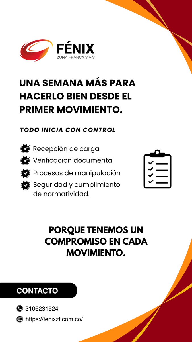 Fenix_ZF's tweet image. En Fénix iniciamos la semana con enfoque, control y planificación.
Porque cuando cada movimiento importa, la eficiencia se construye desde el primer minuto.
#InicioDeSemana #EficienciaFénix #OperaciónSegura #LogísticaConfiable