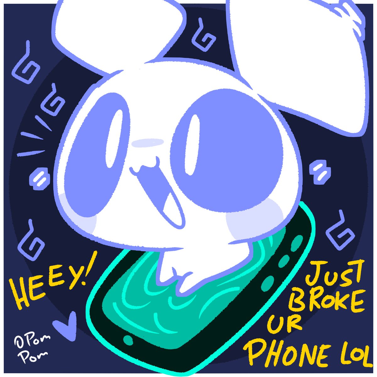 PompomNotes's tweet image. Oops, Pompom has a thing with breaking electronics! 👻🤭 

#originalcharacter #oc #digitalart #art #cute