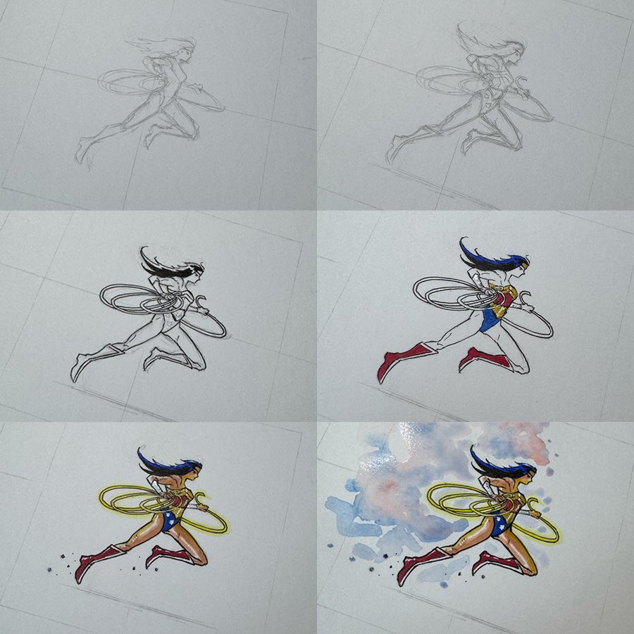 It’s #WonderWomanWednesday, so here’s a 3x3 Wonder Woman piece I’ve never shared anywhere but my newsletter. It was a commissioned gift, and an absolute WONDER to create. Yeah, I said that.

Original sold.