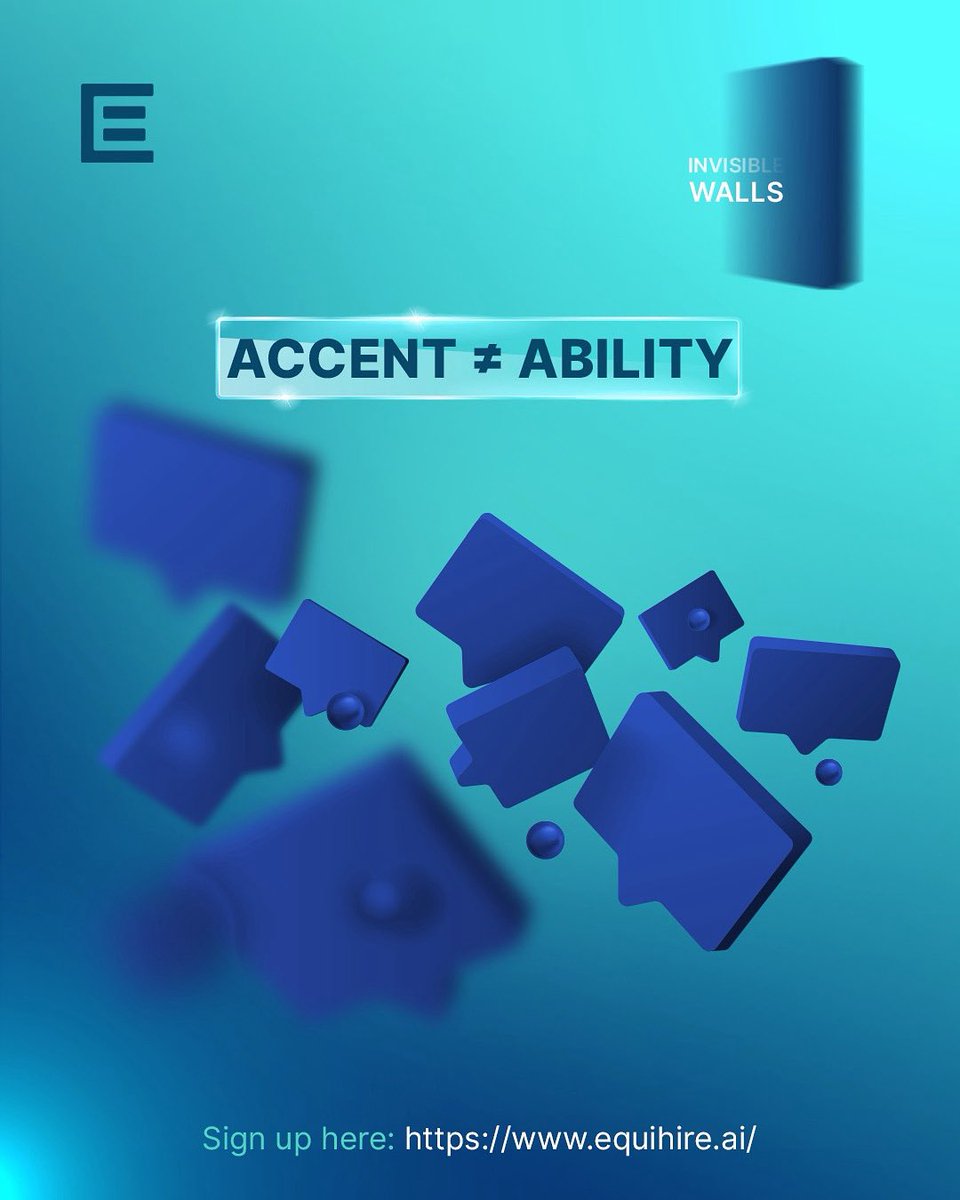 equihire_ai's tweet image. Accent ≠ Ability 💡

Tech talent speaks many languages 
Bias shouldn’t be one of them.

Join Equihire and break the Invisible Walls in tech hiring.⛓️‍💥

🔗  equihire.ai

#TechHiring #FairHiring #DiversityInTech #Equihire