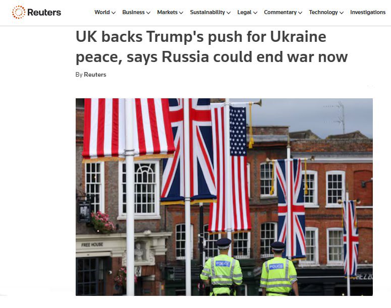 🇬🇧🇺🇦🇺🇸 Britain said it shared Trump's goal of ending the war in Ukraine and called on Russia to withdraw its troops after reports that Washington was pressuring Kyiv to accept a US-drafted peace framework that would see it give up some territory and some weapons. - Reuters.