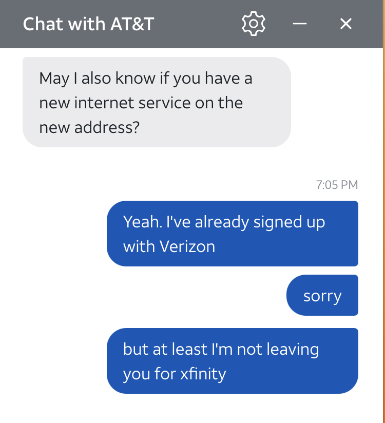 kelsientaggart's tweet image. Trying to take the sting out of canceling my internet service, and they can&apos;t even throw me an LOL.