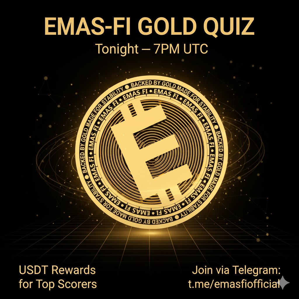 Alright fam, quick heads up  something fun is happening tonight on <a href="/emas_fi/">EMAS-FI</a>.
We’re running a Gold Quiz and it’s not your regular crypto trivia this one is actually interesting.

If you love challenges, or you just want to test how much you really know about gold from history to