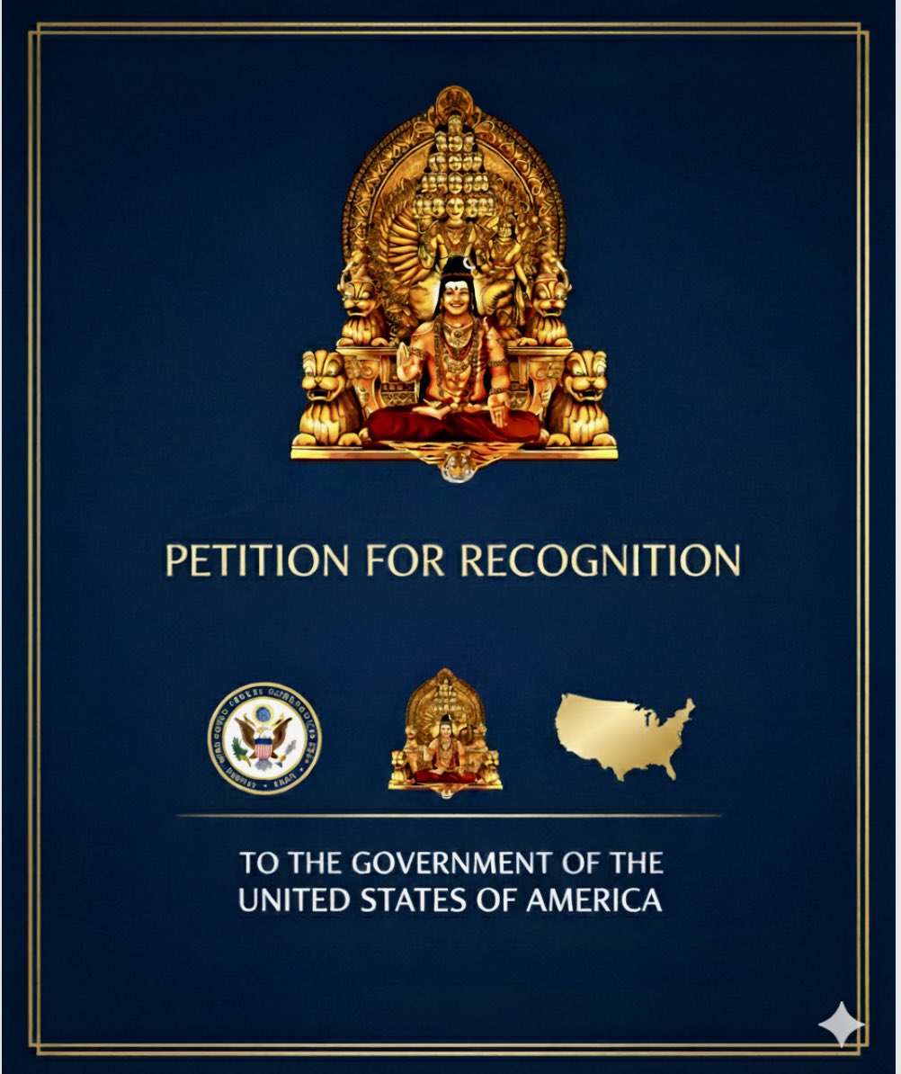 KailaasaSJ's tweet photo. KAILASA’s government-in-exile was born not of politics, but of persecution — to ensure a tradition’s survival beyond oppression. 
Protect the Persecuted. Sign the Petition https://t.co/S6haSmtpUJ

#whyKAILASA #StandWithKAILASA #JusticeForSPH #KAILASA #Nithyananda https://t.co/Rs08qDBlZm
