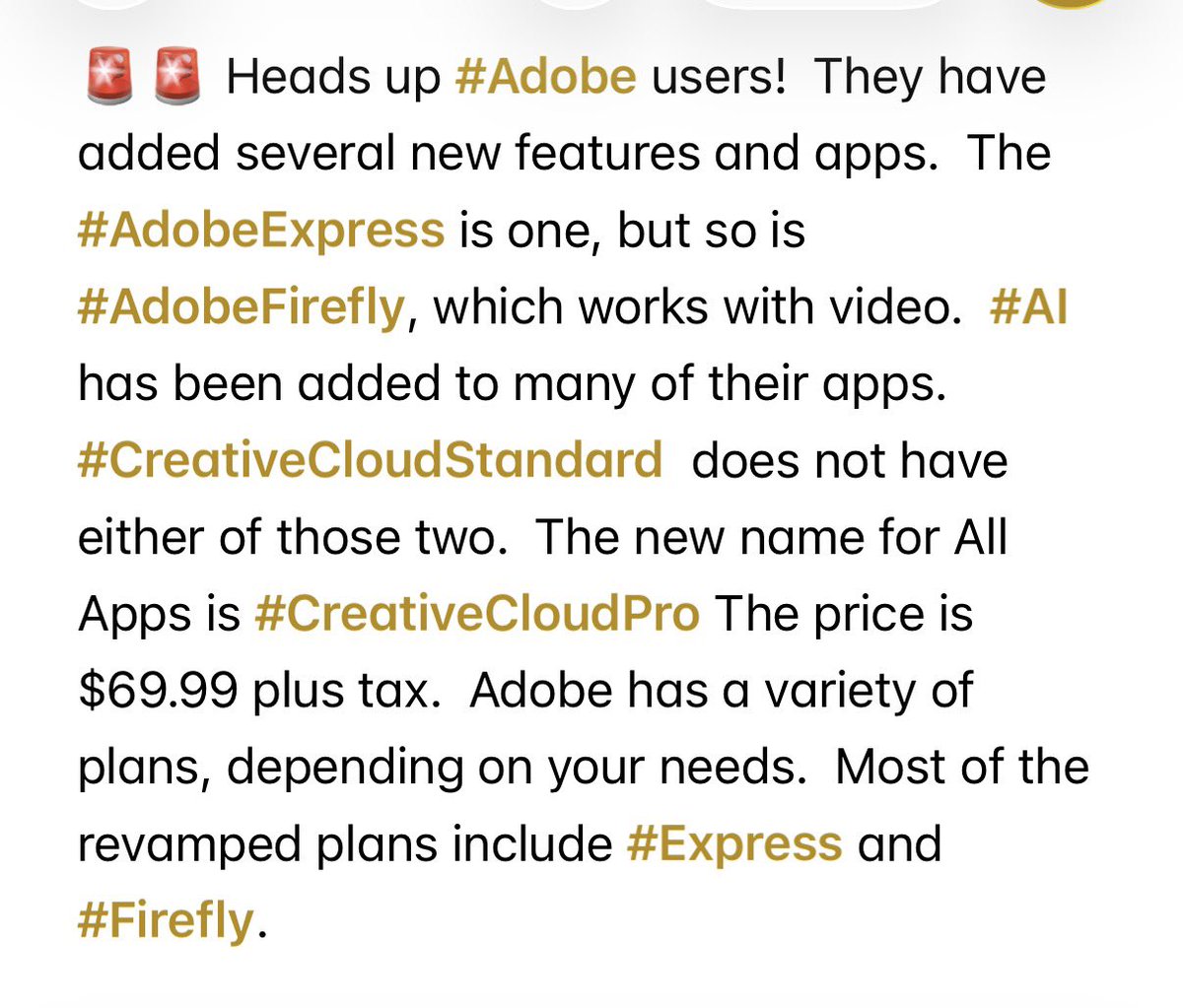 vl_cohen's tweet image. 🚨🚨 Attention #AdobeCreativeCloud users.  There are now two versions: Standard and Pro.  There are other separate plans.