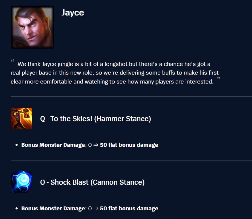 hevinix's tweet photo. A strong jayce is one that spaces really well and gets tested on that while being very vulnerable, and finds his windows of execution. Jungle takes away so much of that expression of skill almost even without mastery of champ (if these jg-mod changes achieve intended effect). https://t.co/JLlUy2q1tW