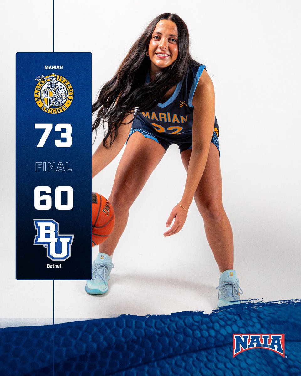 MUKnights's tweet image. WBB | FINAL

@MarianUnivWBB picks up their first Crossroads League win, scoring a 73-60 win over Bethel!
