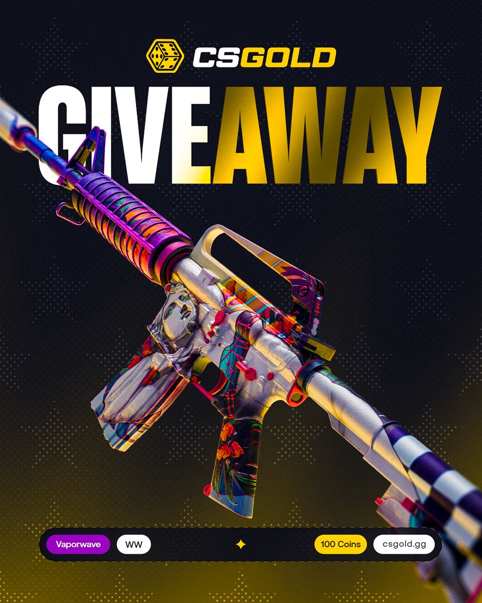 vloot_io's tweet image. CSGO / CS2 M4A1-S Vaporwave Giveaway ($100) 🎁

✅ Follow @csgoldbet &amp;amp; @vloot_io
✅ Like, Retweet and Tag 1 friend

Winner drawn in 10 days, good luck 🥰
