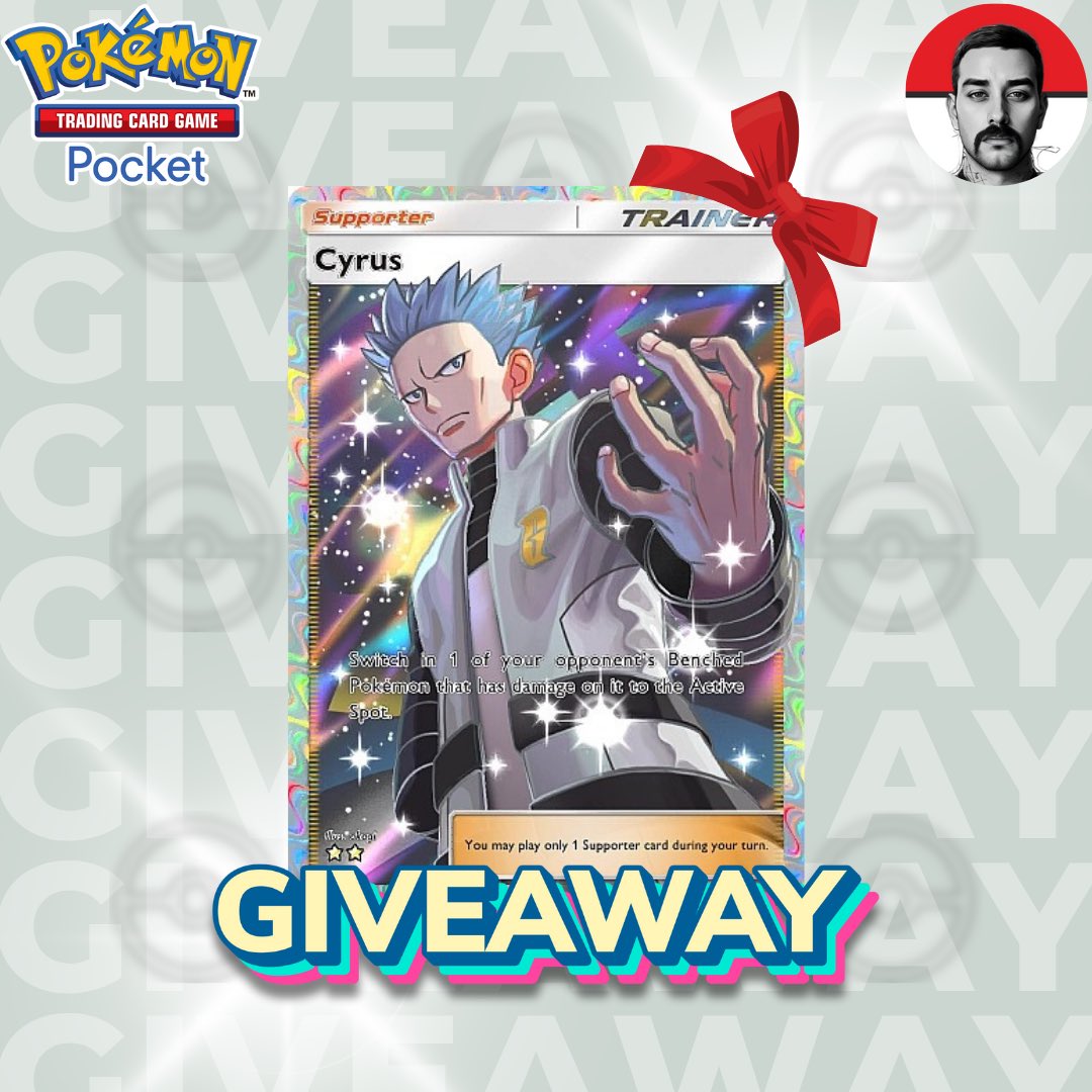 HilightOfficial's tweet image. 🚨CYRUS GIVEAWAY🚨

🍀One lucky winner will obtain a Full Art Cyrus ⭐⭐ Supporter Card🍀 

-How to enter-
💗Like and Repost
👤Follow @HilightOfficial
💬Comment what card deserves an Immersive Art next in the game

📣Winner will be announced on November 23rd! 

#PokemonTCGPocket