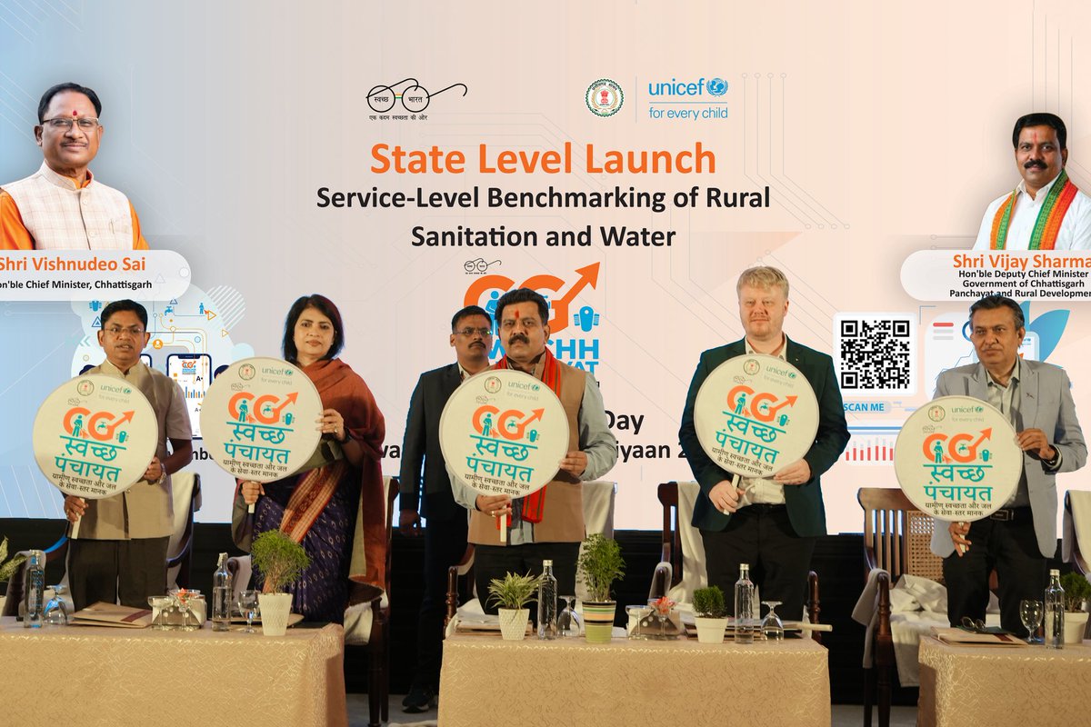 ChaudhurSu42959's tweet photo. World Toilet Day in Chhattisgarh: 200+ women Sarpanches at the State Sanitation Conclave.
Deputy CM Vijay Sharma underscores women’s leadership in driving ODF Plus.
UNICEF India proud to support SBM in this women-led progress. https://t.co/AifJENwnsv