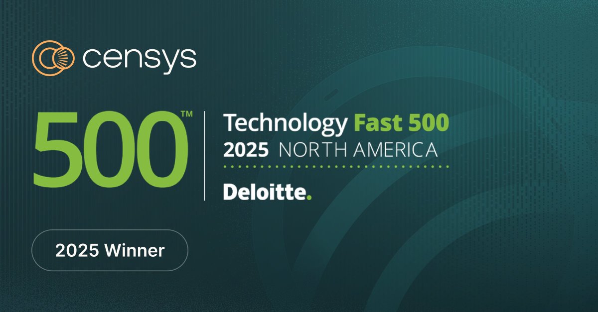 censysio's tweet image. 🎉 Censys is honored to be included in the 2025 Deloitte Technology Fast 500! As THE Authority for Internet intelligence and insights, we’re committed to strengthening global cybersecurity.

Thank you to our team, customers, and partners. 🌐🙌 
#Censys #Cybersecurity #InfoSec