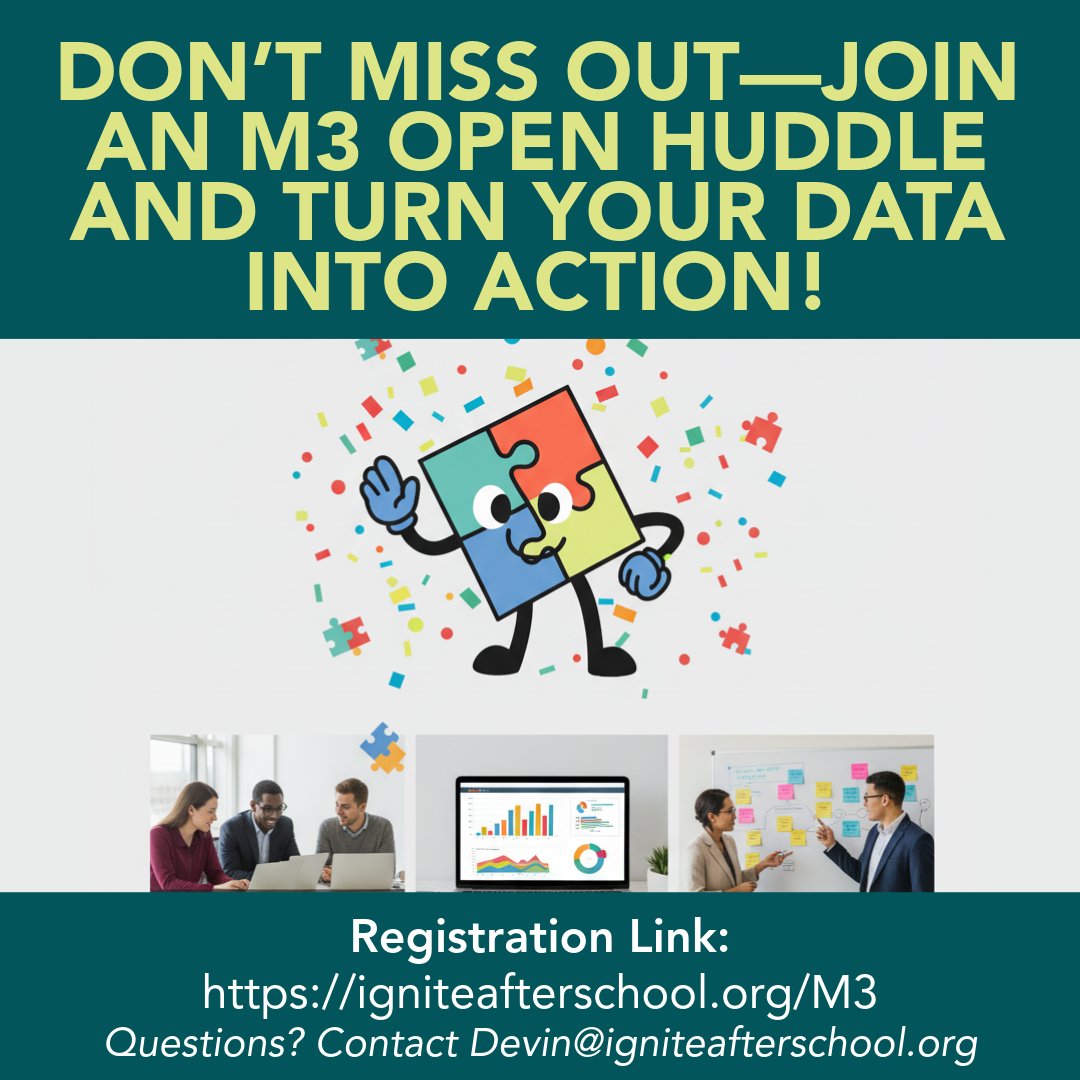 IgniteMN's tweet image. Turn Your Data Into Impact!
Join an M3 Open Huddle and learn how to make sense of your program’s data, reflect on successes, and plan actionable improvements.

💡Register Today &amp;amp; start making data meaningful! igniteafterschool.org/M3

#AfterschoolPrograms #ProgramImprovement