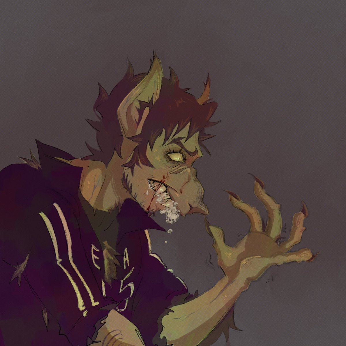 Soft launching david as a werewolf 🐺🗣️⁉️ #afraidofmonsters #davidleatherhoff